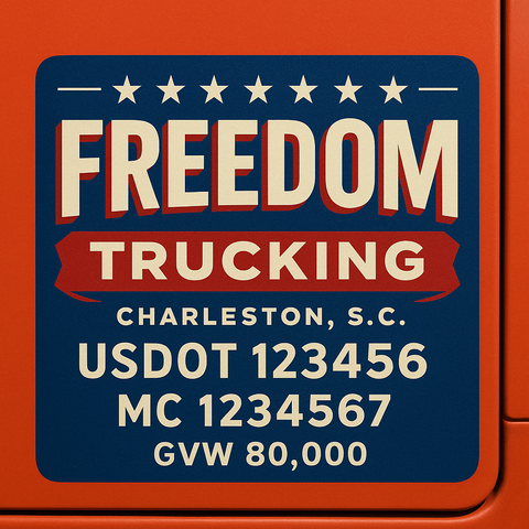 Custom Truck Door Lettering Decal Sticker Signs for US DOT Compliance | Custom USDOT Signs For Compliance | Add Your DOT, MC, GVW, CA, KYU, VIN Or Any Regulation Numbers You Need (Set of 2)