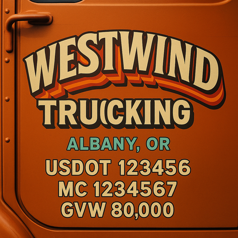 Custom Truck Door Lettering Decal Sticker Signs for US DOT Compliance | Custom USDOT Signs For Compliance | Add Your DOT, MC, GVW, CA, KYU, VIN Or Any Regulation Numbers You Need (Set of 2)