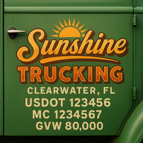 Custom Truck Door Lettering Decal Sticker Signs for US DOT Compliance | Custom USDOT Signs For Compliance | Add Your DOT, MC, GVW, CA, KYU, VIN Or Any Regulation Numbers You Need (Set of 2)