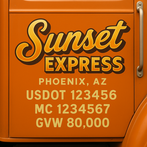 Custom Truck Door Lettering Decal Sticker Signs for US DOT Compliance | Custom USDOT Signs For Compliance | Add Your DOT, MC, GVW, CA, KYU, VIN Or Any Regulation Numbers You Need (Set of 2)