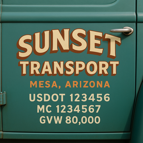 Custom Truck Door Lettering Decal Sticker Signs for US DOT Compliance | Custom USDOT Signs For Compliance | Add Your DOT, MC, GVW, CA, KYU, VIN Or Any Regulation Numbers You Need (Set of 2)