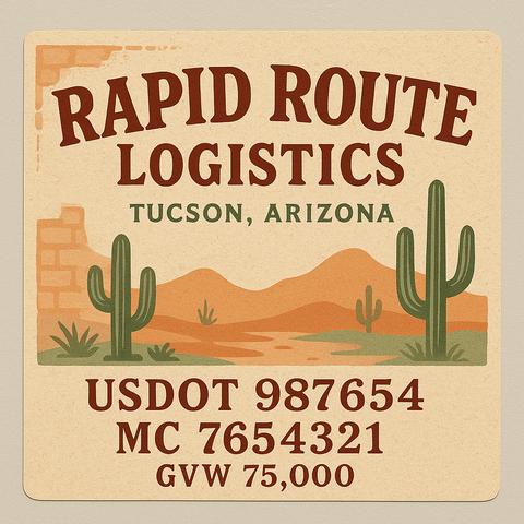 Custom Truck Door Lettering Decal Sticker Signs for US DOT Compliance | Custom USDOT Signs For Compliance | Add Your DOT, MC, GVW, CA, KYU, VIN Or Any Regulation Numbers You Need (Set of 2) (Copy)
