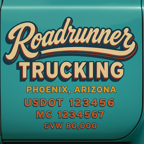 Custom Truck Door Lettering Decal Sticker Signs for US DOT Compliance | Custom USDOT Signs For Compliance | Add Your DOT, MC, GVW, CA, KYU, VIN Or Any Regulation Numbers You Need (Set of 2) (Copy)