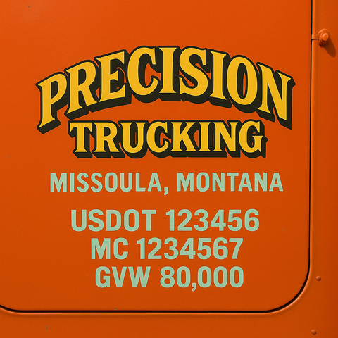 Custom Truck Door Lettering Decal Sticker Signs for US DOT Compliance | Custom USDOT Signs For Compliance | Add Your DOT, MC, GVW, CA, KYU, VIN Or Any Regulation Numbers You Need (Set of 2) (Copy)