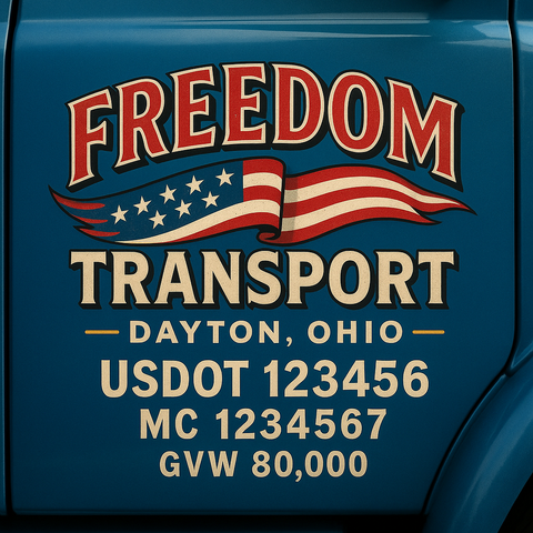Custom Truck Door Lettering Decal Sticker Signs for US DOT Compliance | Custom USDOT Signs For Compliance | Add Your DOT, MC, GVW, CA, KYU, VIN Or Any Regulation Numbers You Need (Set of 2)