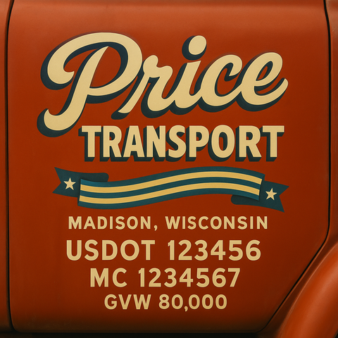 Custom Truck Door Lettering Decal Sticker Signs for US DOT Compliance | Custom USDOT Signs For Compliance | Add Your DOT, MC, GVW, CA, KYU, VIN Or Any Regulation Numbers You Need (Set of 2)