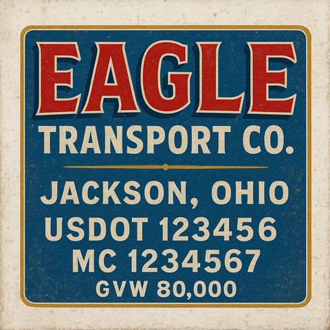 Custom Truck Door Lettering Decal Sticker Signs for US DOT Compliance | Custom USDOT Signs For Compliance | Add Your DOT, MC, GVW, CA, KYU, VIN Or Any Regulation Numbers You Need (Set of 2)