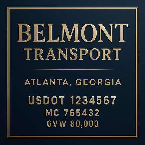 Custom Truck Door Lettering Decal Sticker Signs for US DOT Compliance | Custom USDOT Signs For Compliance | Add Your DOT, MC, GVW, CA, KYU, VIN Or Any Regulation Numbers You Need (Set of 2)