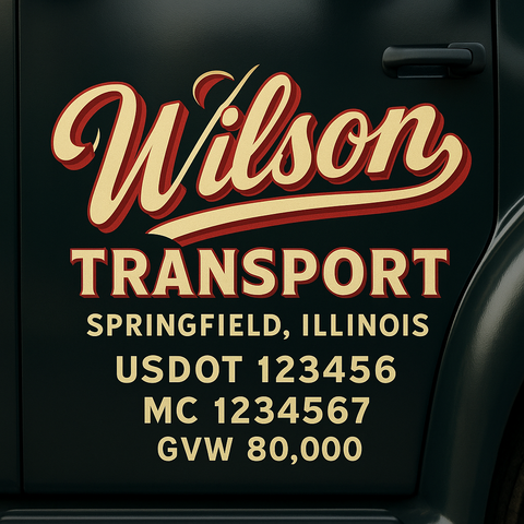Custom Truck Door Lettering Decal Sticker Signs for US DOT Compliance | Custom USDOT Signs For Compliance | Add Your DOT, MC, GVW, CA, KYU, VIN Or Any Regulation Numbers You Need (Set of 2)