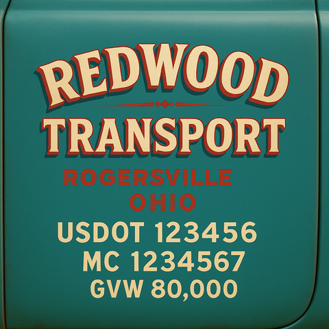 Custom Truck Door Lettering Decal Sticker Signs for US DOT Compliance | Custom USDOT Signs For Compliance | Add Your DOT, MC, GVW, CA, KYU, VIN Or Any Regulation Numbers You Need (Set of 2)