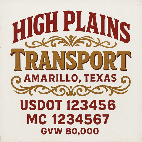 Custom Truck Door Lettering Decal Sticker Signs for US DOT Compliance | Custom USDOT Signs For Compliance | Add Your DOT, MC, GVW, CA, KYU, VIN Or Any Regulation Numbers You Need (Set of 2)