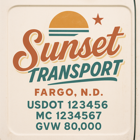 Custom Truck Door Lettering Decal Sticker Signs for US DOT Compliance | Custom USDOT Signs For Compliance | Add Your DOT, MC, GVW, CA, KYU, VIN Or Any Regulation Numbers You Need (Set of 2)