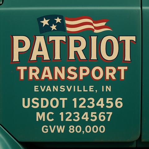 Custom Truck Door Lettering Decal Sticker Signs for US DOT Compliance | Custom USDOT Signs For Compliance | Add Your DOT, MC, GVW, CA, KYU, VIN Or Any Regulation Numbers You Need (Set of 2)