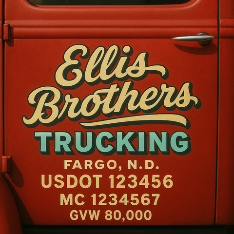 Custom Truck Door Lettering Decal Sticker Signs for US DOT Compliance | Custom USDOT Signs For Compliance | Add Your DOT, MC, GVW, CA, KYU, VIN Or Any Regulation Numbers You Need (Set of 2)