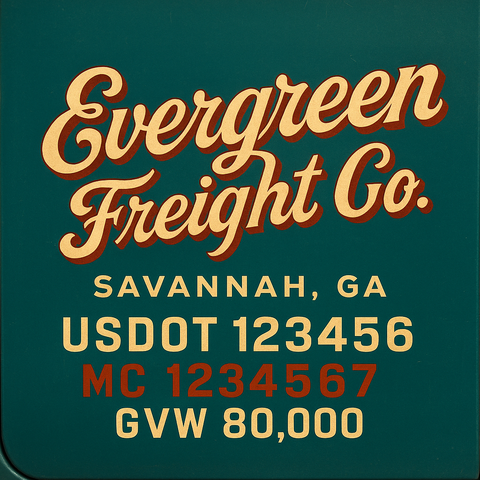 Custom Truck Door Lettering Decal Sticker Signs for US DOT Compliance | Custom USDOT Signs For Compliance | Add Your DOT, MC, GVW, CA, KYU, VIN Or Any Regulation Numbers You Need (Set of 2)