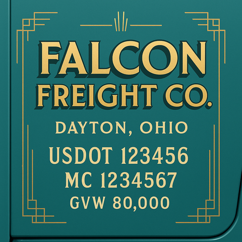 Custom Truck Door Lettering Decal Sticker Signs for US DOT Compliance | Custom USDOT Signs For Compliance | Add Your DOT, MC, GVW, CA, KYU, VIN Or Any Regulation Numbers You Need (Set of 2)