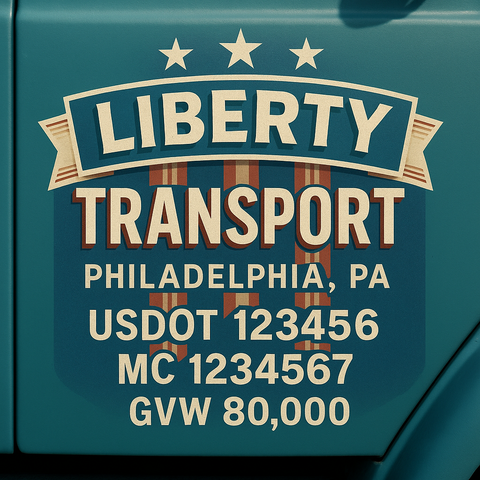 Custom Truck Door Lettering Decal Sticker Signs for US DOT Compliance | Custom USDOT Signs For Compliance | Add Your DOT, MC, GVW, CA, KYU, VIN Or Any Regulation Numbers You Need (Set of 2)