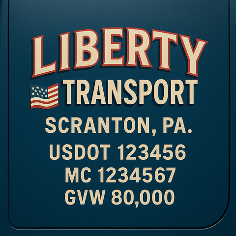Custom Truck Door Lettering Decal Sticker Signs for US DOT Compliance | Custom USDOT Signs For Compliance | Add Your DOT, MC, GVW, CA, KYU, VIN Or Any Regulation Numbers You Need (Set of 2)