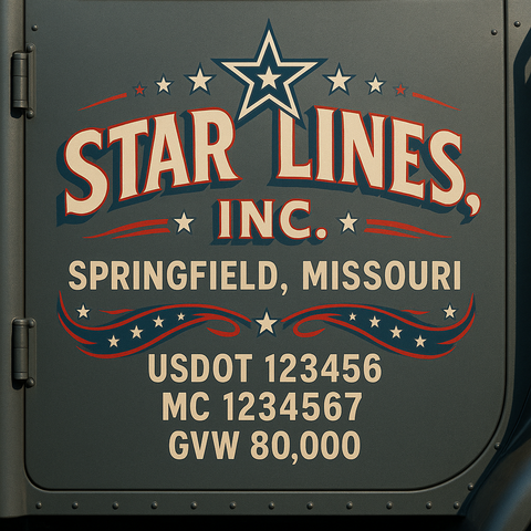 Custom Truck Door Lettering Decal Sticker Signs for US DOT Compliance | Custom USDOT Signs For Compliance | Add Your DOT, MC, GVW, CA, KYU, VIN Or Any Regulation Numbers You Need (Set of 2)