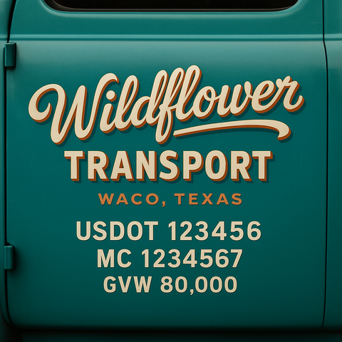 Custom Truck Door Lettering Decal Sticker Signs for US DOT Compliance | Custom USDOT Signs For Compliance | Add Your DOT, MC, GVW, CA, KYU, VIN Or Any Regulation Numbers You Need (Set of 2)