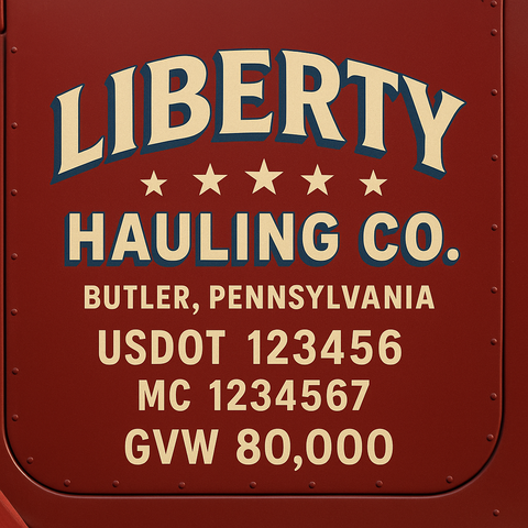 Custom Truck Door Lettering Decal Sticker Signs for US DOT Compliance | Custom USDOT Signs For Compliance | Add Your DOT, MC, GVW, CA, KYU, VIN Or Any Regulation Numbers You Need (Set of 2)