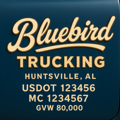 Custom Truck Door Lettering Decal Sticker Signs for US DOT Compliance | Custom USDOT Signs For Compliance | Add Your DOT, MC, GVW, CA, KYU, VIN Or Any Regulation Numbers You Need (Set of 2)