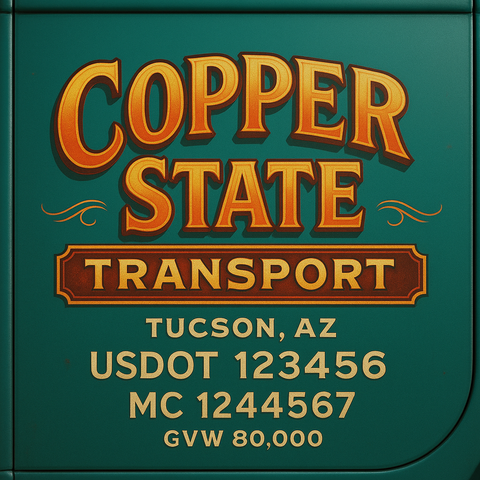 Custom Truck Door Lettering Decal Sticker Signs for US DOT Compliance | Custom USDOT Signs For Compliance | Add Your DOT, MC, GVW, CA, KYU, VIN Or Any Regulation Numbers You Need (Set of 2)