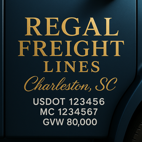 Custom Truck Door Lettering Decal Sticker Signs for US DOT Compliance | Custom USDOT Signs For Compliance | Add Your DOT, MC, GVW, CA, KYU, VIN Or Any Regulation Numbers You Need (Set of 2)