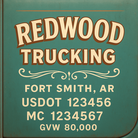 Custom Truck Door Lettering Decal Sticker Signs for US DOT Compliance | Custom USDOT Signs For Compliance | Add Your DOT, MC, GVW, CA, KYU, VIN Or Any Regulation Numbers You Need (Set of 2)
