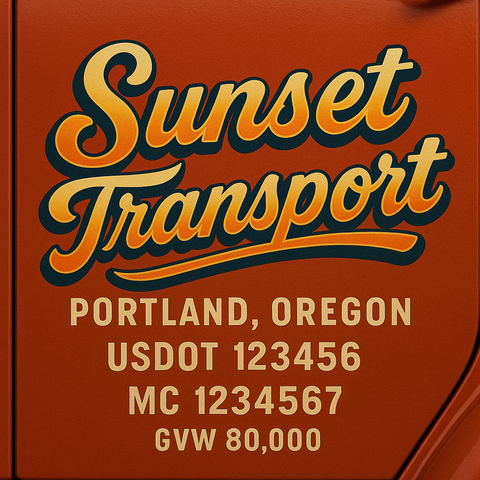 Custom Truck Door Lettering Decal Sticker Signs for US DOT Compliance | Custom USDOT Signs For Compliance | Add Your DOT, MC, GVW, CA, KYU, VIN Or Any Regulation Numbers You Need (Set of 2)