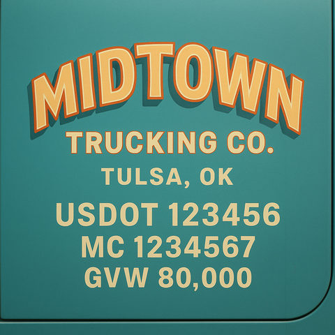 Custom Truck Door Lettering Decal Sticker Signs for US DOT Compliance | Custom USDOT Signs For Compliance | Add Your DOT, MC, GVW, CA, KYU, VIN Or Any Regulation Numbers You Need (Set of 2)