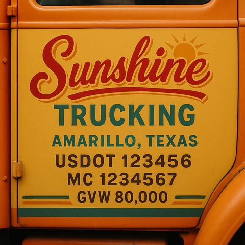 Custom Truck Door Lettering Decal Sticker Signs for US DOT Compliance | Custom USDOT Signs For Compliance | Add Your DOT, MC, GVW, CA, KYU, VIN Or Any Regulation Numbers You Need (Set of 2)