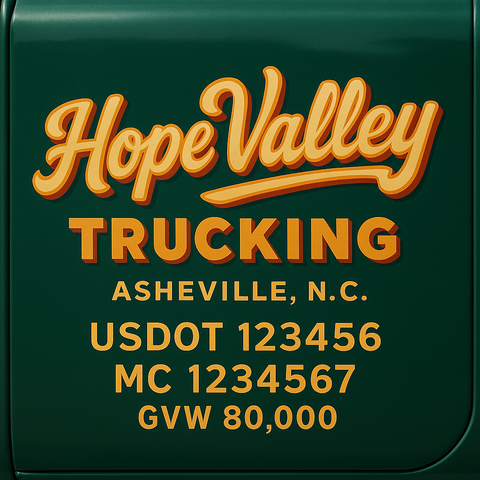 Custom Truck Door Lettering Decal Sticker Signs for US DOT Compliance | Custom USDOT Signs For Compliance | Add Your DOT, MC, GVW, CA, KYU, VIN Or Any Regulation Numbers You Need (Set of 2)