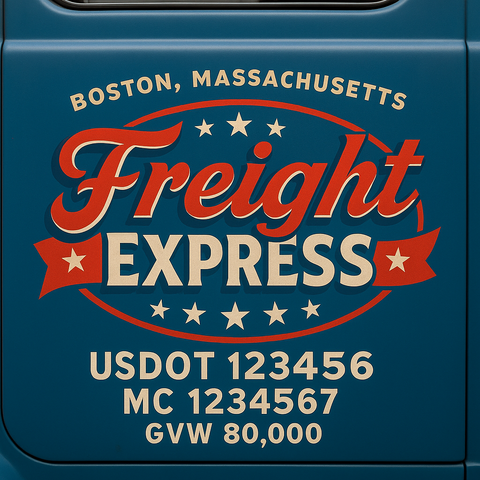 Custom Truck Door Lettering Decal Sticker Signs for US DOT Compliance | Custom USDOT Signs For Compliance | Add Your DOT, MC, GVW, CA, KYU, VIN Or Any Regulation Numbers You Need (Set of 2)