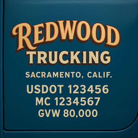 Custom Truck Door Lettering Decal Sticker Signs for US DOT Compliance | Custom USDOT Signs For Compliance | Add Your DOT, MC, GVW, CA, KYU, VIN Or Any Regulation Numbers You Need (Set of 2)