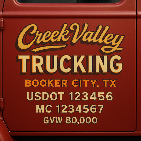 Custom Truck Door Lettering Decal Sticker Signs for US DOT Compliance | Custom USDOT Signs For Compliance | Add Your DOT, MC, GVW, CA, KYU, VIN Or Any Regulation Numbers You Need (Set of 2)