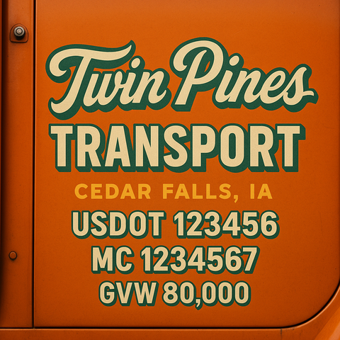 Custom Truck Door Lettering Decal Sticker Signs for US DOT Compliance | Custom USDOT Signs For Compliance | Add Your DOT, MC, GVW, CA, KYU, VIN Or Any Regulation Numbers You Need (Set of 2)