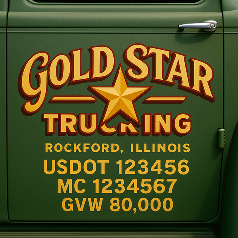 Custom Truck Door Lettering Decal Sticker Signs for US DOT Compliance | Custom USDOT Signs For Compliance | Add Your DOT, MC, GVW, CA, KYU, VIN Or Any Regulation Numbers You Need (Set of 2)