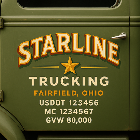 Custom Truck Door Lettering Decal Sticker Signs for US DOT Compliance | Custom USDOT Signs For Compliance | Add Your DOT, MC, GVW, CA, KYU, VIN Or Any Regulation Numbers You Need (Set of 2)
