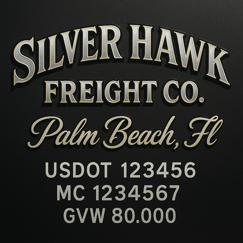 Custom Truck Door Lettering Decal Sticker Signs for US DOT Compliance | Custom USDOT Signs For Compliance | Add Your DOT, MC, GVW, CA, KYU, VIN Or Any Regulation Numbers You Need (Set of 2)