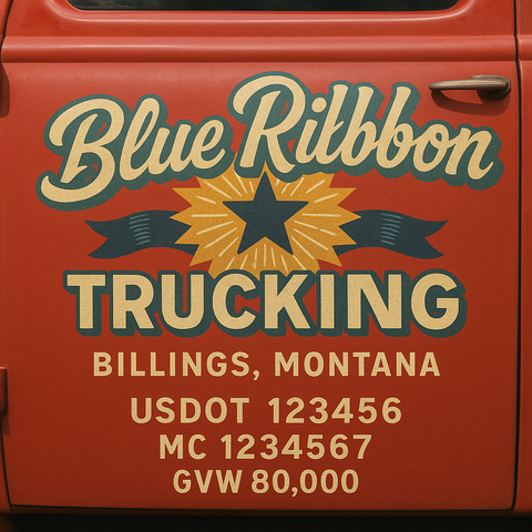 Custom Truck Door Lettering Decal Sticker Signs for US DOT Compliance | Custom USDOT Signs For Compliance | Add Your DOT, MC, GVW, CA, KYU, VIN Or Any Regulation Numbers You Need (Set of 2)