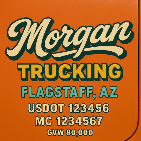 Custom Truck Door Lettering Decal Sticker Signs for US DOT Compliance | Custom USDOT Signs For Compliance | Add Your DOT, MC, GVW, CA, KYU, VIN Or Any Regulation Numbers You Need (Set of 2)