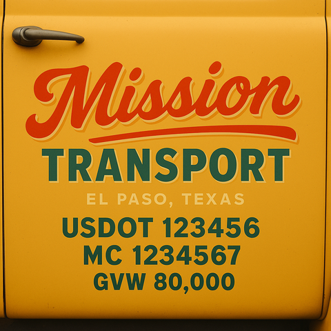 Custom Truck Door Lettering Decal Sticker Signs for US DOT Compliance | Custom USDOT Signs For Compliance | Add Your DOT, MC, GVW, CA, KYU, VIN Or Any Regulation Numbers You Need (Set of 2)