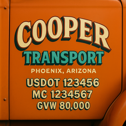 Custom Truck Door Lettering Decal Sticker Signs for US DOT Compliance | Custom USDOT Signs For Compliance | Add Your DOT, MC, GVW, CA, KYU, VIN Or Any Regulation Numbers You Need (Set of 2)