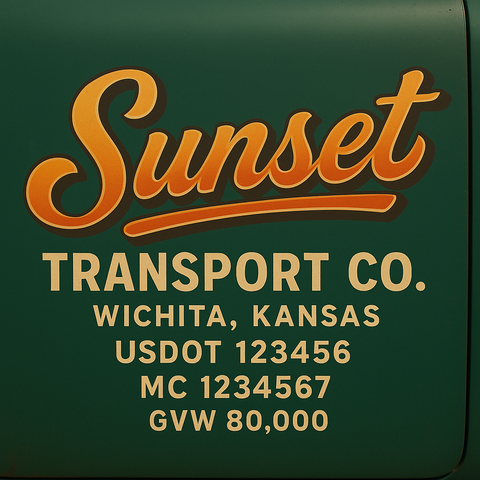 Custom Truck Door Lettering Decal Sticker Signs for US DOT Compliance | Custom USDOT Signs For Compliance | Add Your DOT, MC, GVW, CA, KYU, VIN Or Any Regulation Numbers You Need (Set of 2)