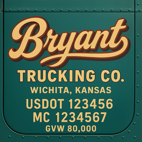 Custom Truck Door Lettering Decal Sticker Signs for US DOT Compliance | Custom USDOT Signs For Compliance | Add Your DOT, MC, GVW, CA, KYU, VIN Or Any Regulation Numbers You Need (Set of 2)