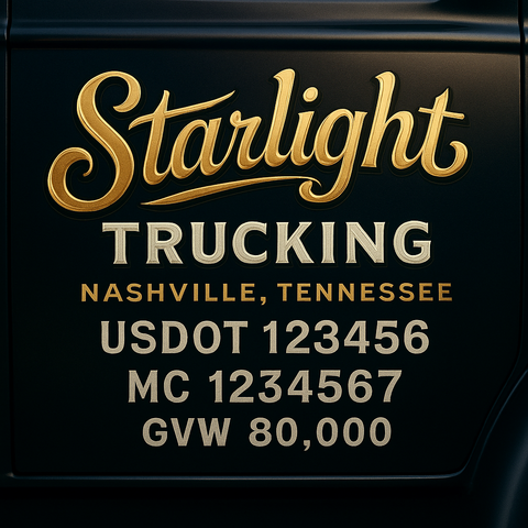 Custom Truck Door Lettering Decal Sticker Signs for US DOT Compliance | Custom USDOT Signs For Compliance | Add Your DOT, MC, GVW, CA, KYU, VIN Or Any Regulation Numbers You Need (Set of 2)