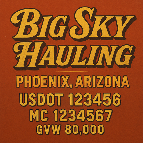 Custom Truck Door Lettering Decal Sticker Signs for US DOT Compliance | Custom USDOT Signs For Compliance | Add Your DOT, MC, GVW, CA, KYU, VIN Or Any Regulation Numbers You Need (Set of 2)