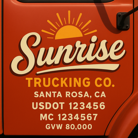 Custom Truck Door Lettering Decal Sticker Signs for US DOT Compliance | Custom USDOT Signs For Compliance | Add Your DOT, MC, GVW, CA, KYU, VIN Or Any Regulation Numbers You Need (Set of 2)