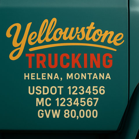 Custom Truck Door Lettering Decal Sticker Signs for US DOT Compliance | Custom USDOT Signs For Compliance | Add Your DOT, MC, GVW, CA, KYU, VIN Or Any Regulation Numbers You Need (Set of 2)